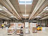 ZIP, radiant ceiling panel, reference, IKEA, Salzgitter, industrial hall, hall, warehouse, production hall