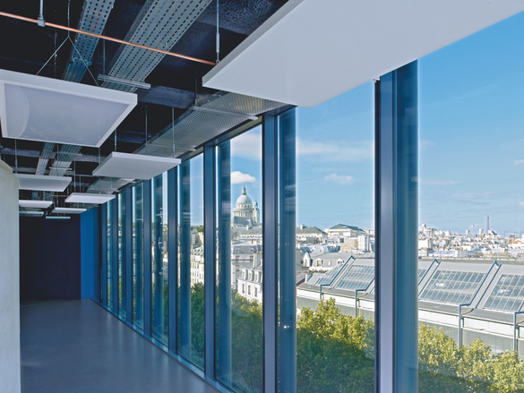 university Pierre and Marie Curie, France, Paris, Segelausführung, integrated lighting element, corridor, integrated lighting, Ceiling canvas