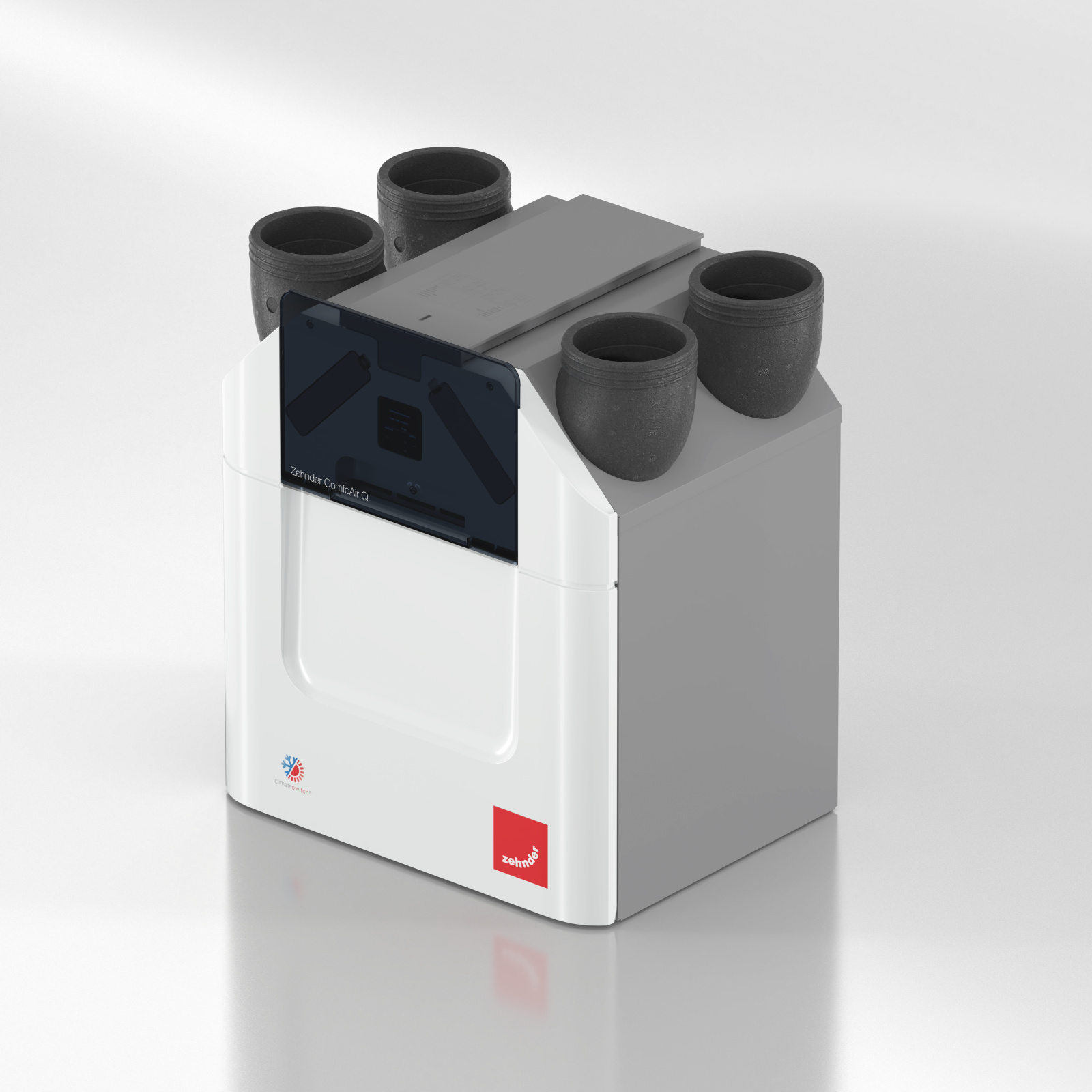 Cut-Out Zehnder ComfoAir Q350 TR Comfortable indoor ventilation Angled view