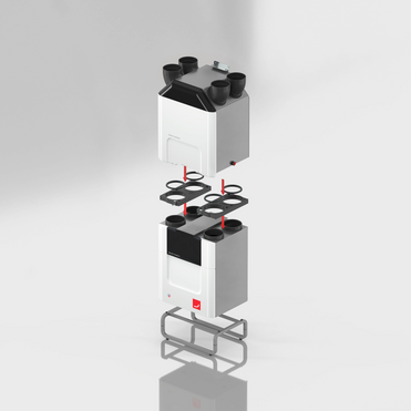 Cut-Out Zehnder ComfoClime Q Comfortable indoor ventilation Angled view