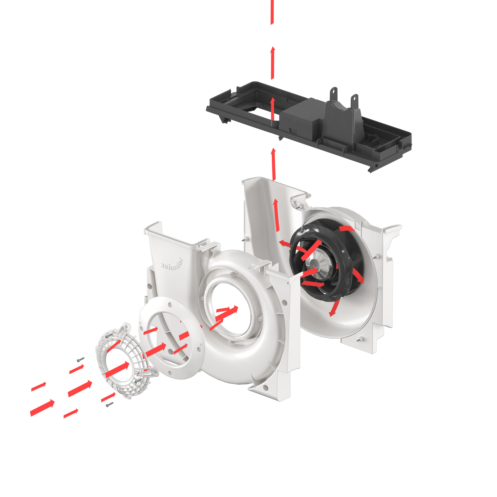 Cut-Out Comfortable indoor ventilation Angled view