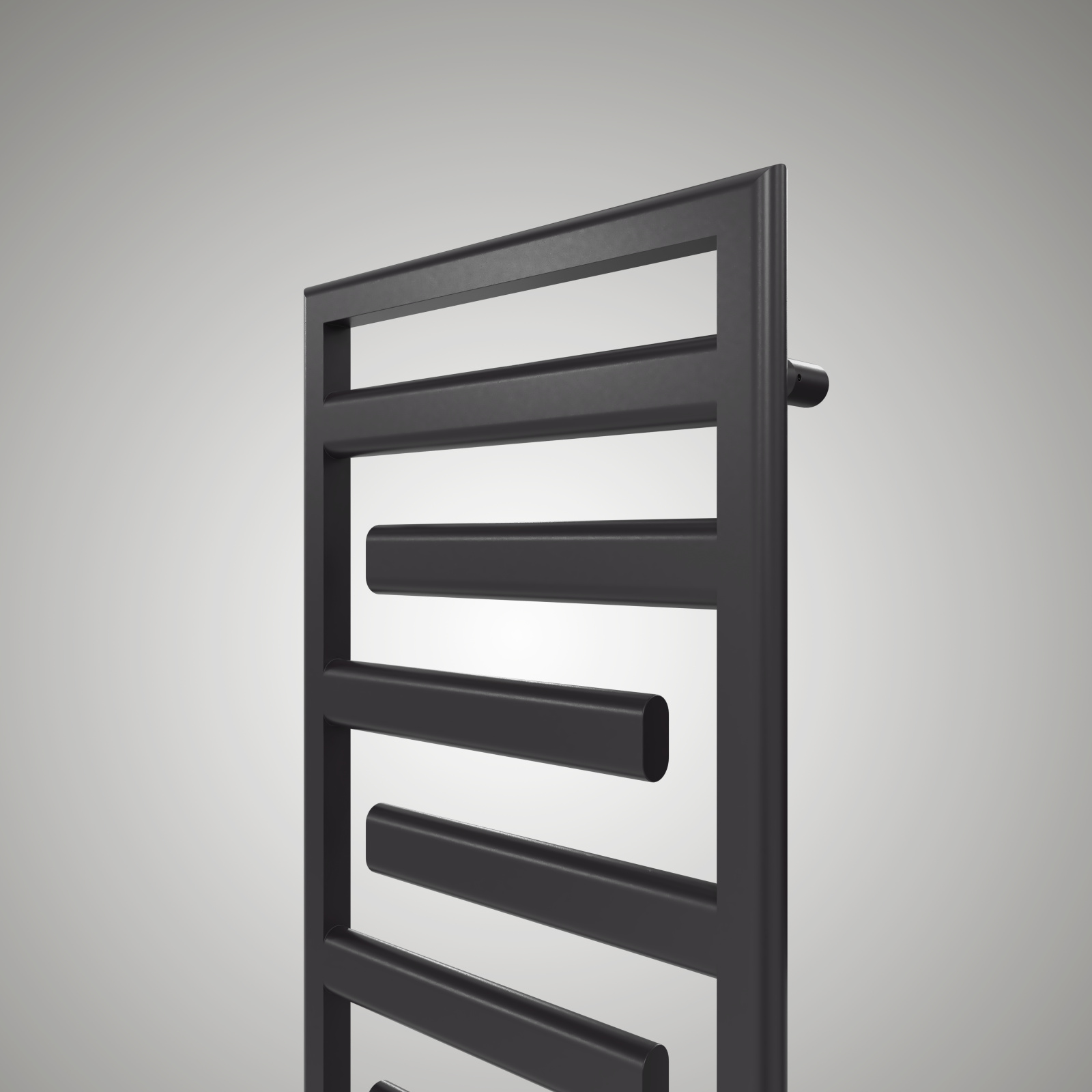 TET-170-050, traffic black cut out, detail, Tetris Radiator, closeup