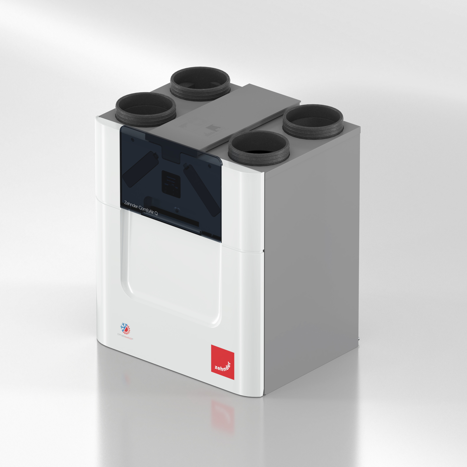 Cut-Out Zehnder ComfoAir Q450 ST Comfortable indoor ventilation Angled view