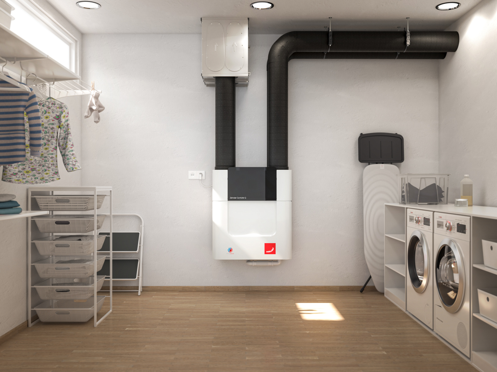 Comfo Air Q, basement room, laundry room, milieu, CA Q,