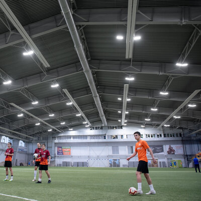 Reference, Indoor soccer arena, football hall, sports, gym, Temp, Barnaul, Russia, Siberia