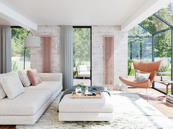 Rendering Zehnder Charleston Electric Decorative radiator Front view