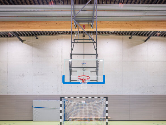 Sports hall application radiant ceiling panels